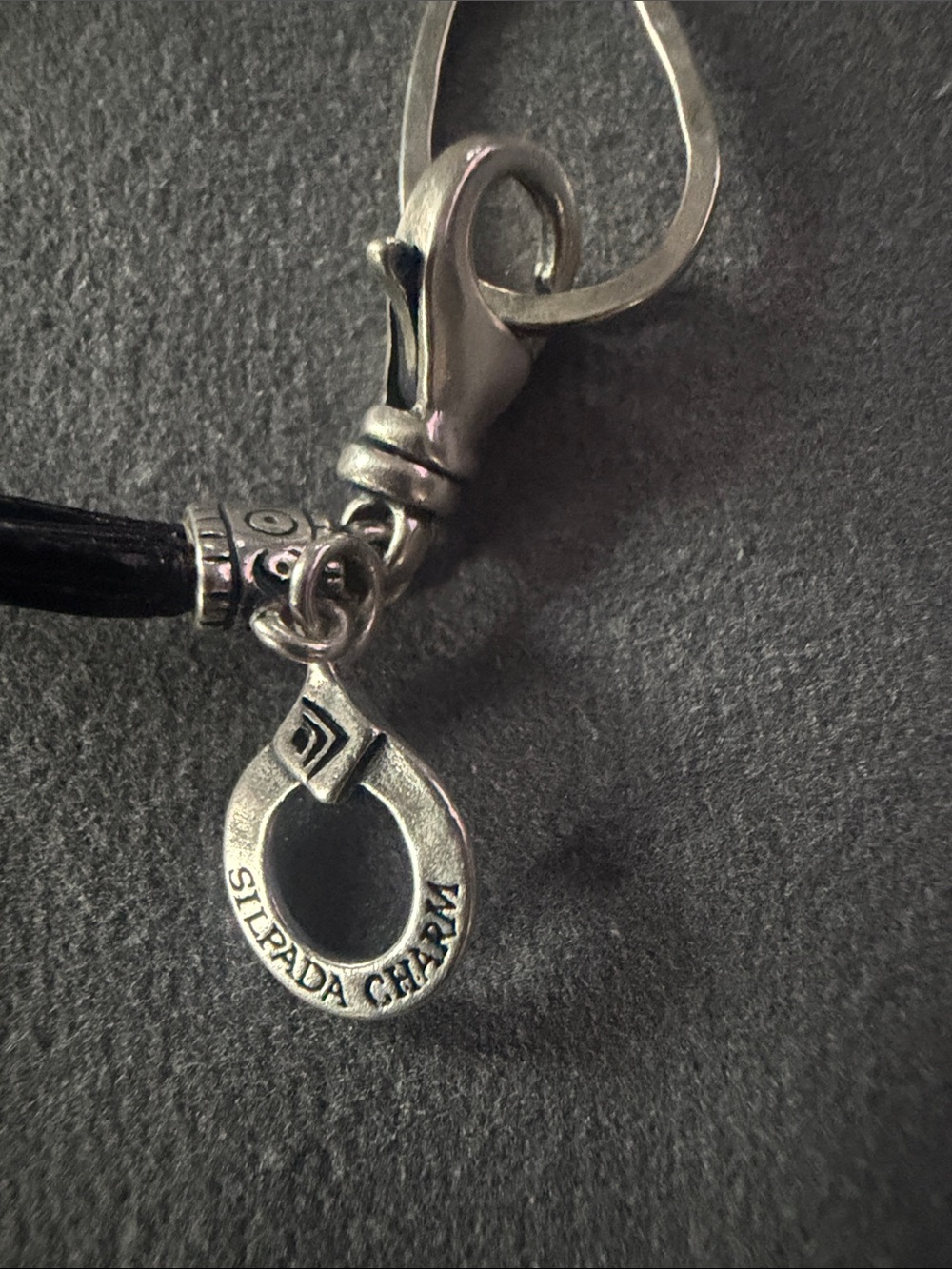 Silpada Black Multi-Strand Leather Bracelet with Open Silver Accents For Charms - Picture 2 of 2